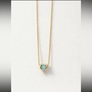 BaubleBar Birthstone Gemstone Necklace. Aquamarine | March NWOT | 17” | NWOT